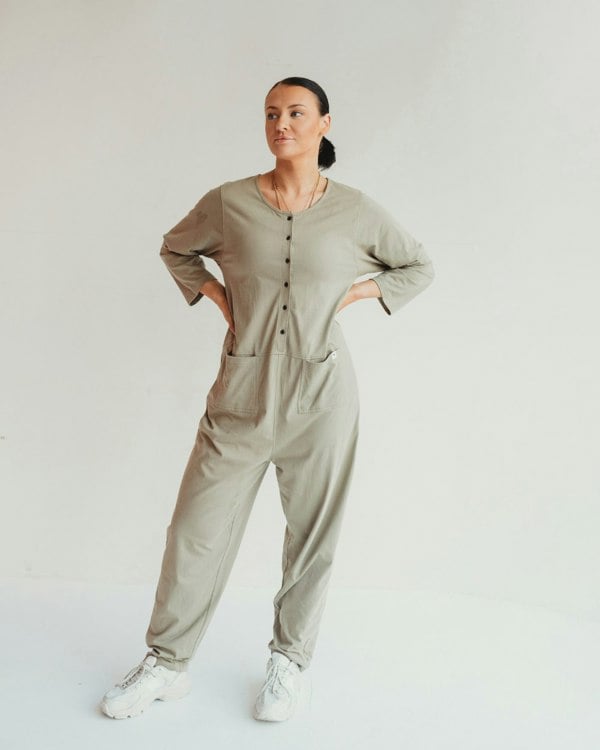 Mila Stone Long Sleeve Jumpsuit- image 8