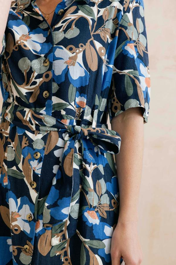 Lily & Me Robyn Belted Tea Dress Navy