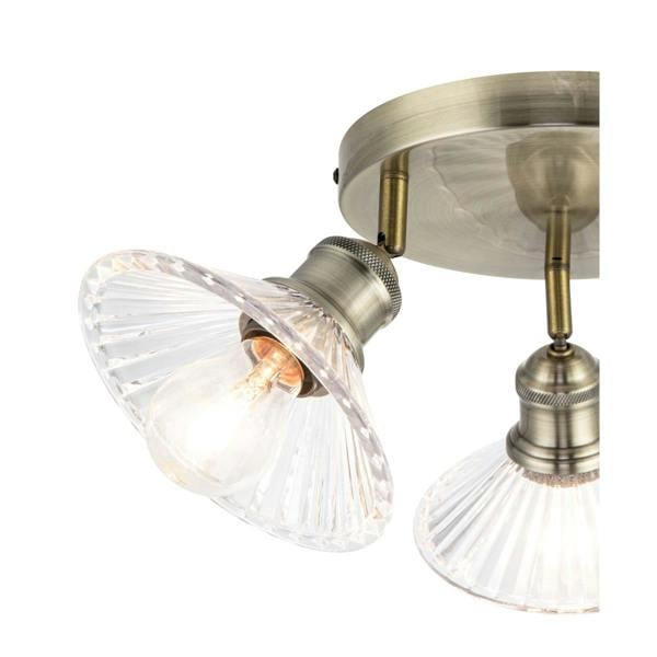 COSYLYTE Milan Bathroom Clustered Ribbed Glass Spotlight