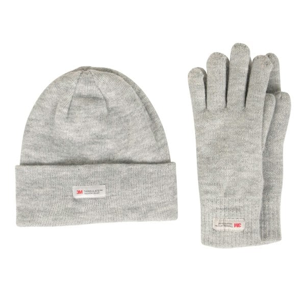 Mountain Warehouse Womens/Ladies Thinsulate Fleece Beanie & Gloves Set - Light Grey