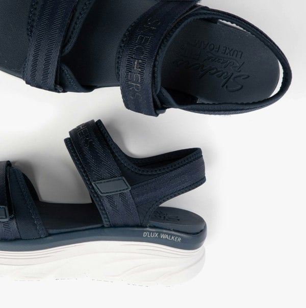 Skechers D'LUX WALKER - ADORED DAYS Womens Sandals Navy/Grey/Pink