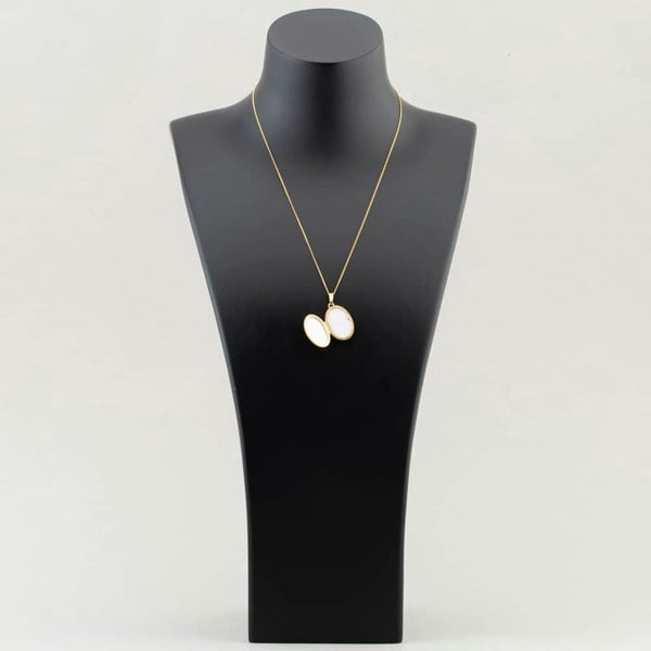 T. H. Baker 9ct Bubbled Border Oval Locket and 18" Chain LK224 CN025A-18