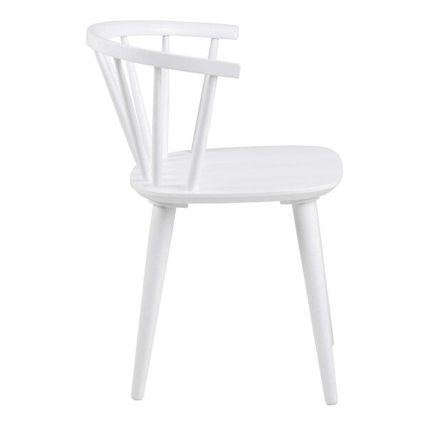 Wyld Haus Set of 2 White Wooden Dining Chairs Modern Slatted Back