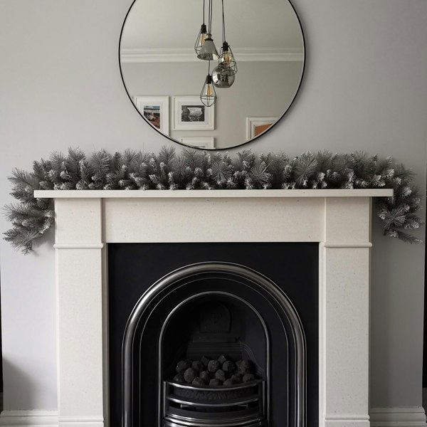 Samuel Alexander Premier 6ft (1.8m) Christmas Silver Garland With Some Glitter Tips