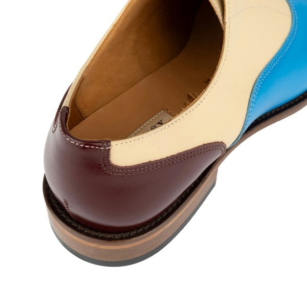 Embassy London Pembroke - Cream & Burgundy & Blue - Men’s Summer Toe Cap Shoe