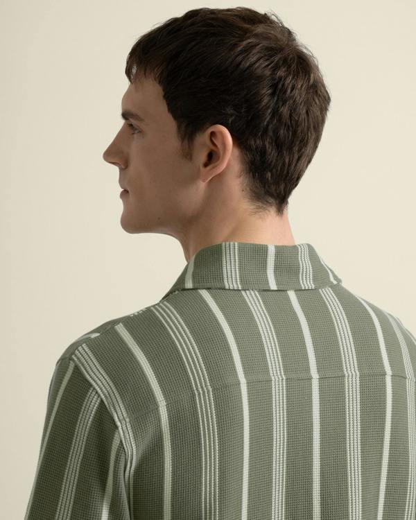 Larsson & Co Hannes - Waffle Stripe Short Sleeve Shirt