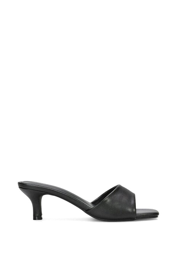 XY LONDON Square Toe Stiletto Kitten Heel Mule Sandals
