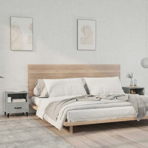 Berkfield Bedside Cabinets 2 pcs Concrete Grey Engineered Wood