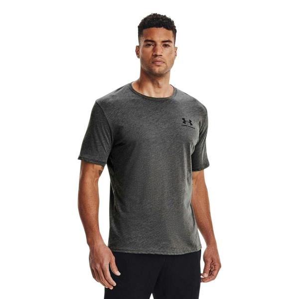 Under Armour Mens Sportstyle Chest Logo T-Shirt - Charcoal Medium Heather - 