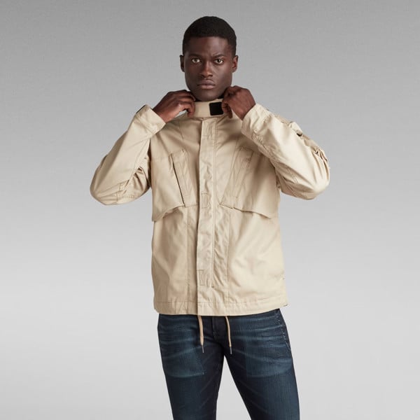 G-Star Raw Sporty Slanted Pocket Overshirt Jacket - Beige