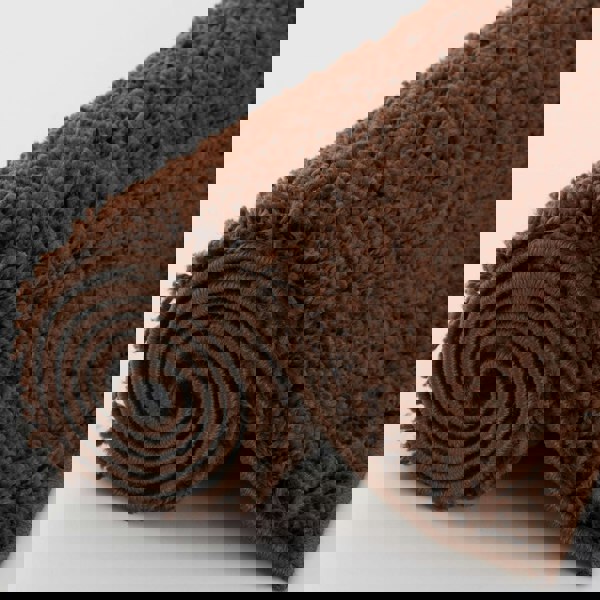 Shaggy Rug Plain Brown non-shedding, high-quality