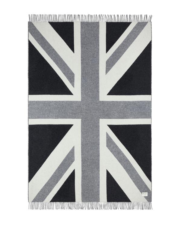 Peregrine  Grey Union Jack Wool Blanket