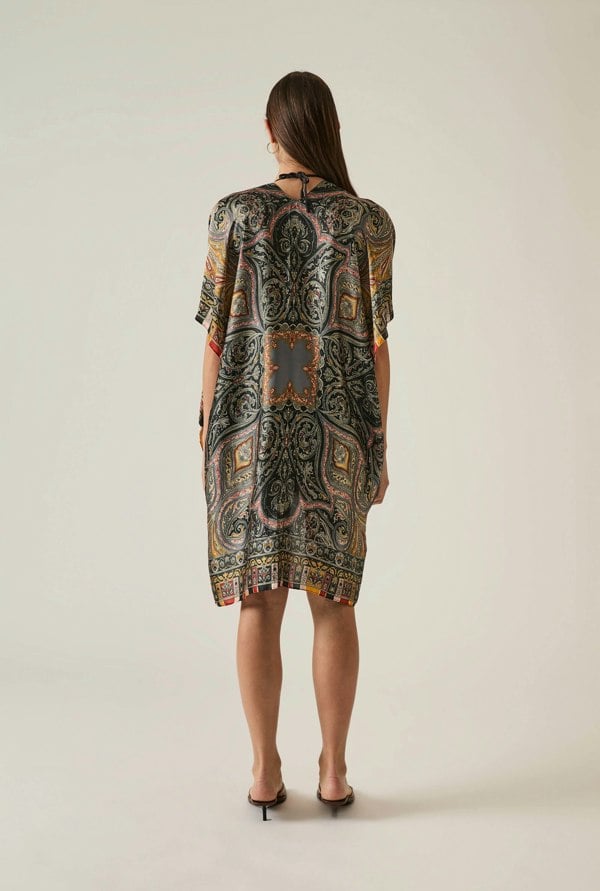 Paisley print boho kaftan with relax fit