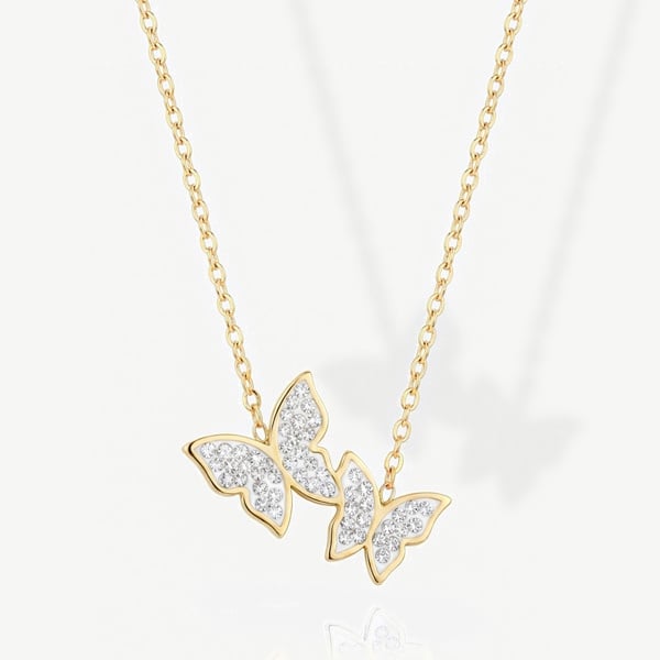 MUCHV Two Butterflies Pendant Necklace
