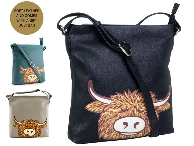 Mala Leather Highland Cow Crossbody Bag – Premium Soft Leather