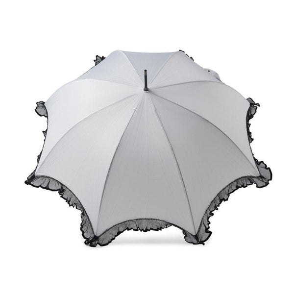 Scalloped with Lace Trim White Wedding Umbrella Top Canopy