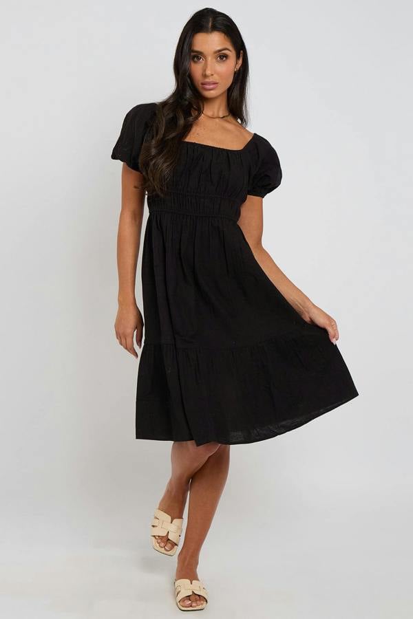 Urban Bliss Black Milk-Maid Smock Dress