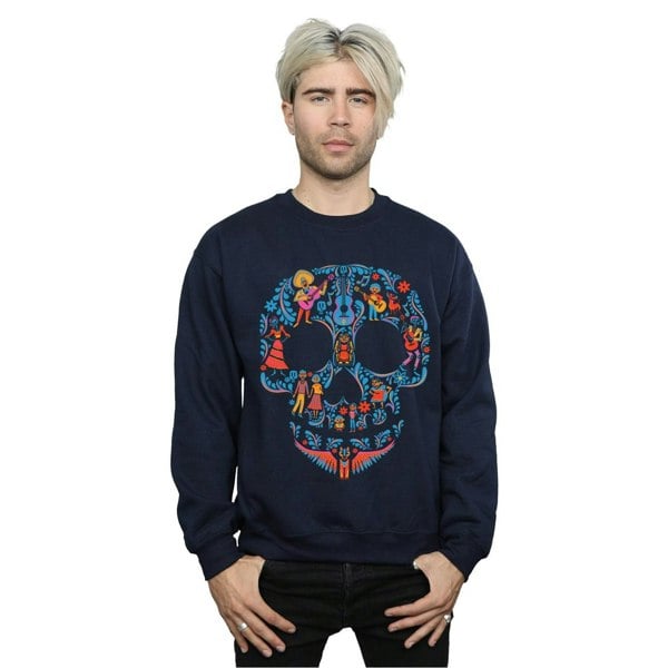 Disney Mens Coco Skull Pattern Sweatshirt - Navy Blue