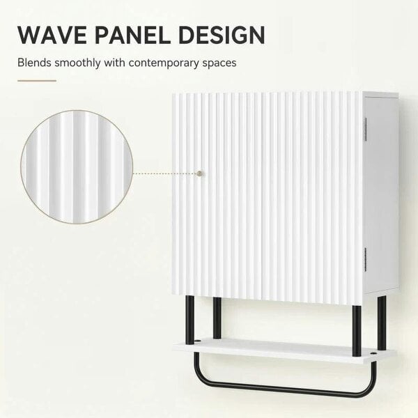 Bathroom Wall Cabinet Modern Space Saver Wall Mounted Cabinet Doors Storage White
