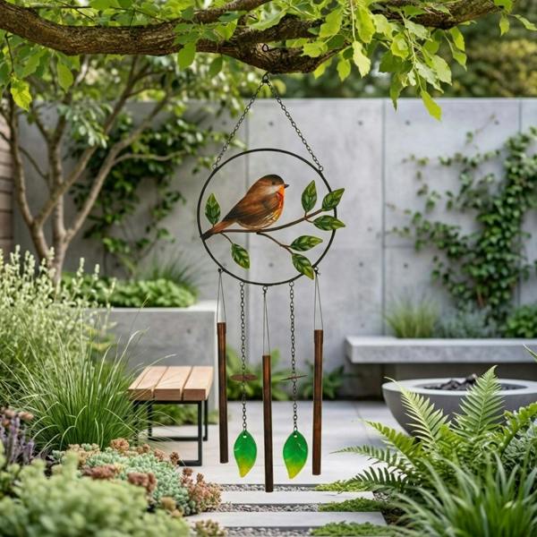 Garden Greatness Welcome Robin Garden Windchime