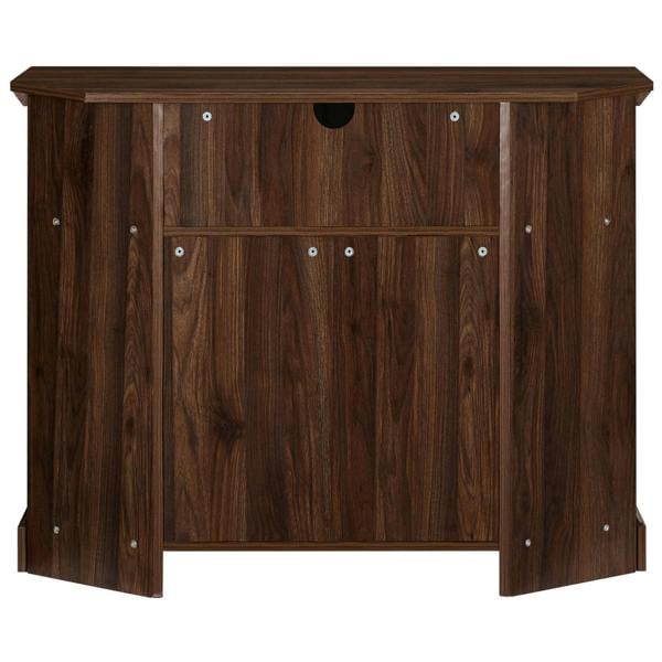 Centurion Supports SAVANNAH True-Corner-Friendly Walnut 6-Shelf Luxury Cabinet Suitable for Flat Screen TVs up to 50"