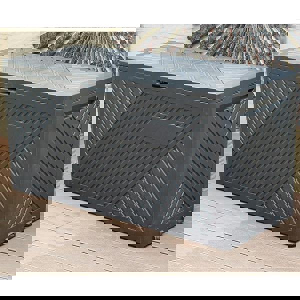 Gr8 Garden Anthracite 280L Plastic Storage Box Garden Outdoor Shed Utility Cushion Chest