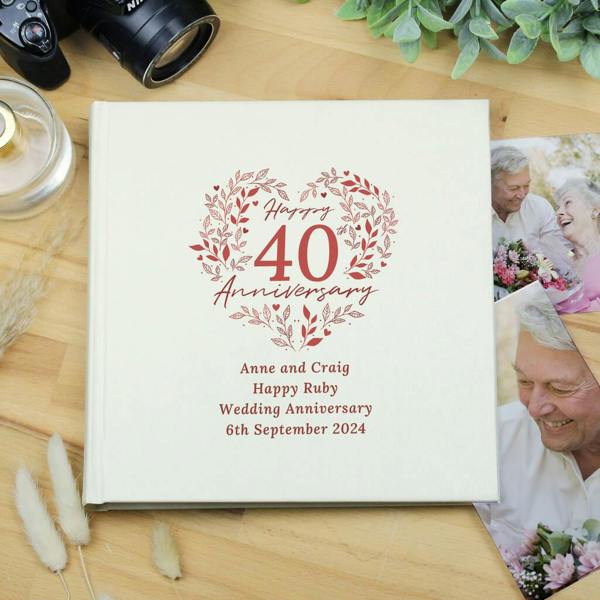 Personalised 40th Ruby Wedding Anniversary Photo Album - product in use