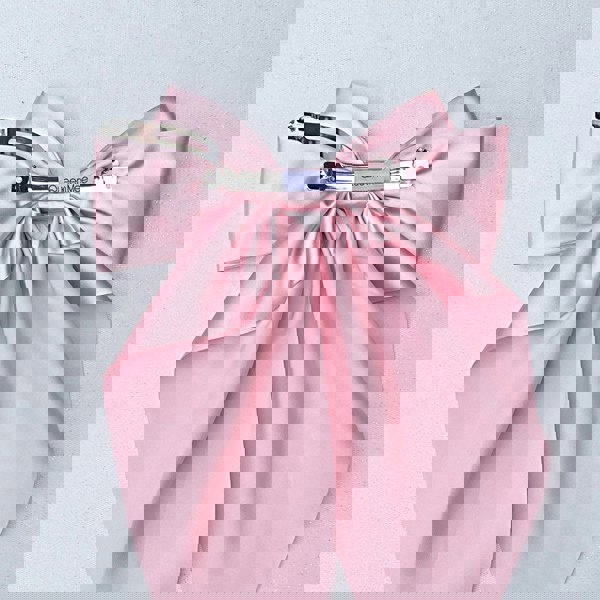 Pink Satin Hair Bow Pink Hair Clip Long
