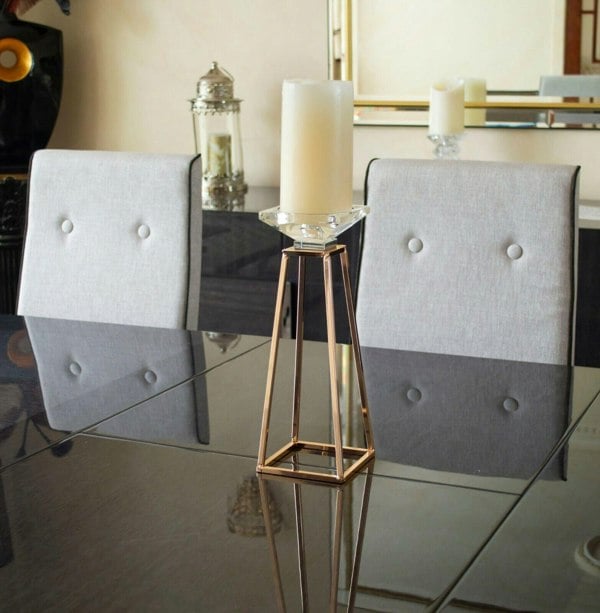 Maison des Cadeaux Gold Metal Candlestick Holder Stand
