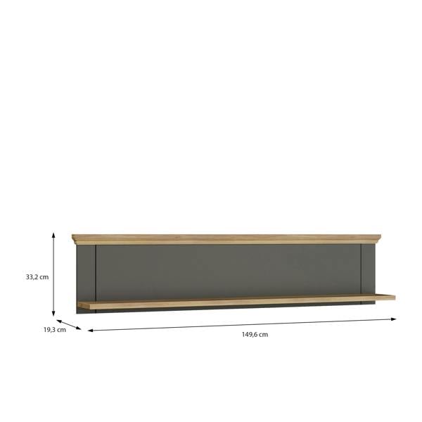 Furniture To Go Pontypool Wall Shelf in Grey and Mauvella Oak
