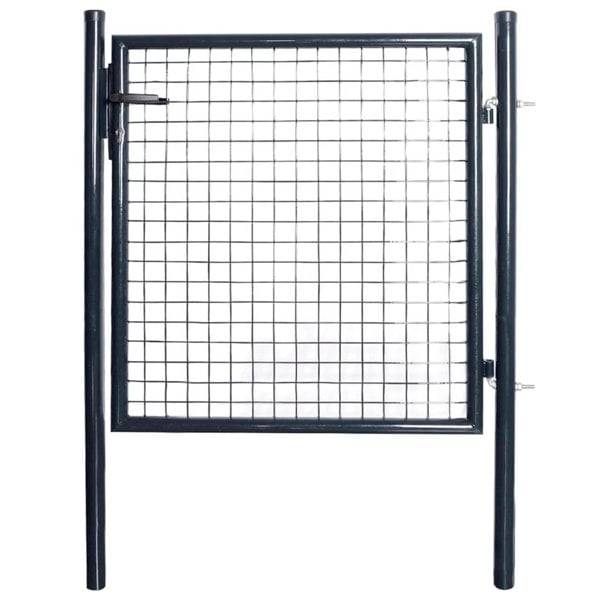Berkfield Mesh Garden Gate Galvanised Steel 85.5x100 cm Grey