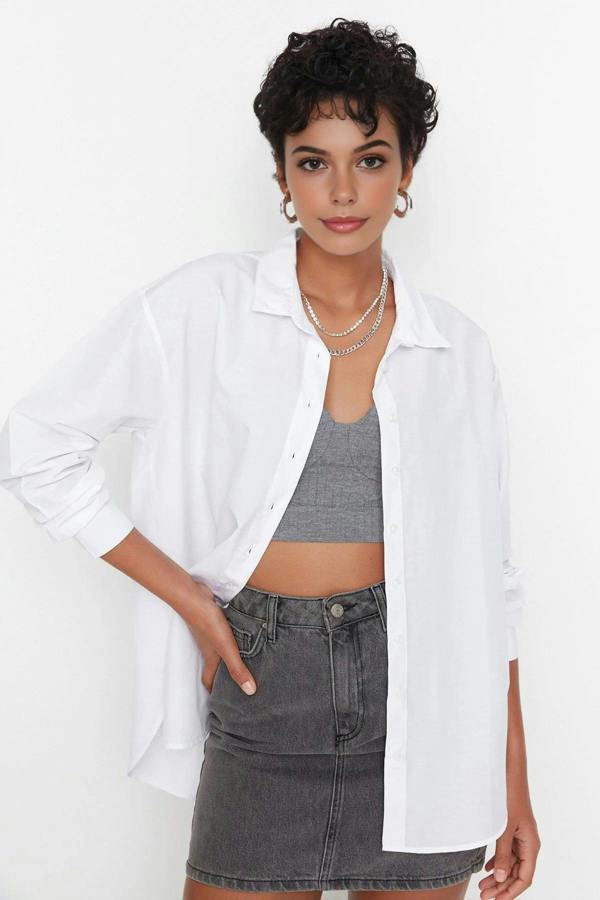 WOVCOR Loose Fit Cotton Woven Shirt