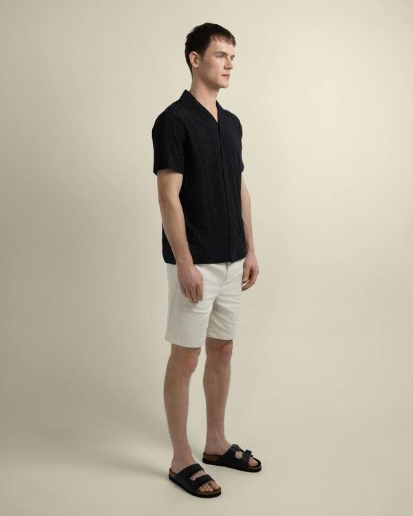 Larsson & Co Kari - Leaf Embossed Short Sleeve Shirt