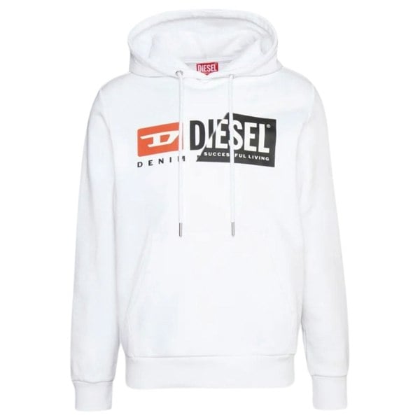 Diesel Denim Division Split Logo White Hoodie S