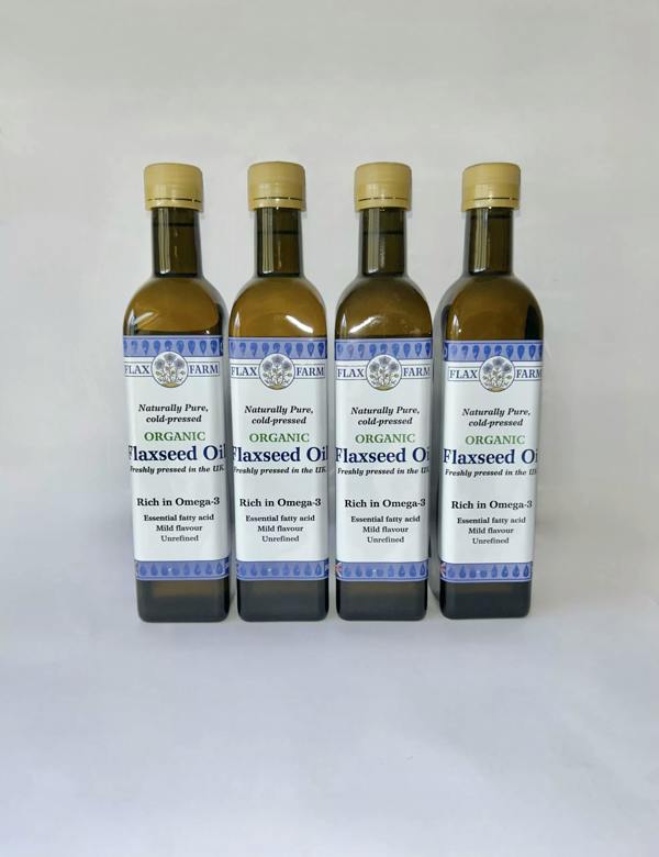 4 x 500ml Cold Pressed ORGANIC Flaxseed Oil  Pack