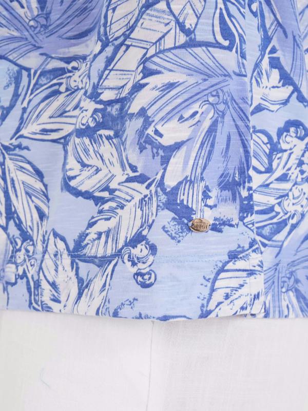 TIGI Pleat Neckline Tropical Print Top