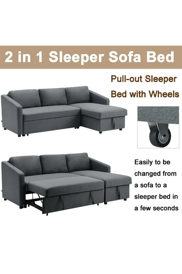 Living and Home Corner Sofa Bed 3 Seater Sofa with Storage