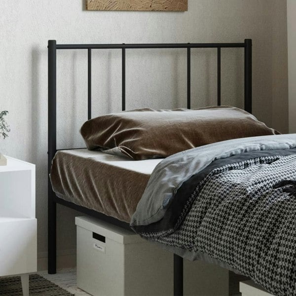 Berkfield Metal Headboard Black 107 cm
