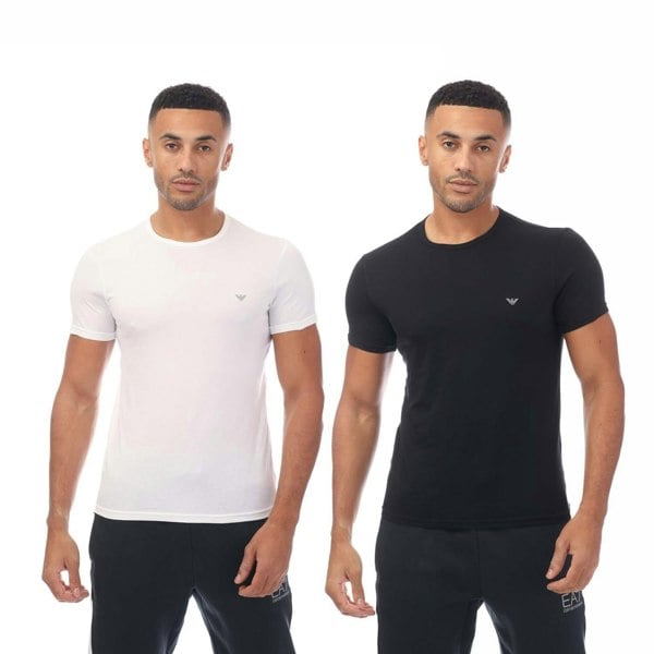 Emporio Armani Mens Crew Neck T-Shirt (Pack of 2) - Navy/White