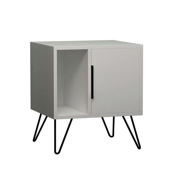 Decortie Glynn Modern Bedside Table with Metal Hairpin Legs Bedroom Nightstand with Storage 50.2cm