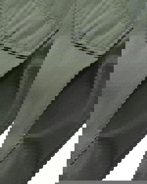 Lambretta Mens Padded Hooded Classic Badge Jacket Coat, close-up of the jacket's front pocket and fabric stitching.