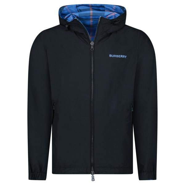Burberry 'Stanford' Zip-Up Check Reversible Hooded Jacket Black & Check - chancefashionco