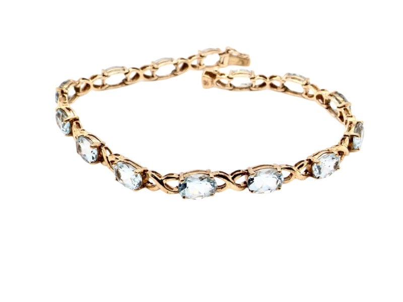 A blue topaz line bracelet