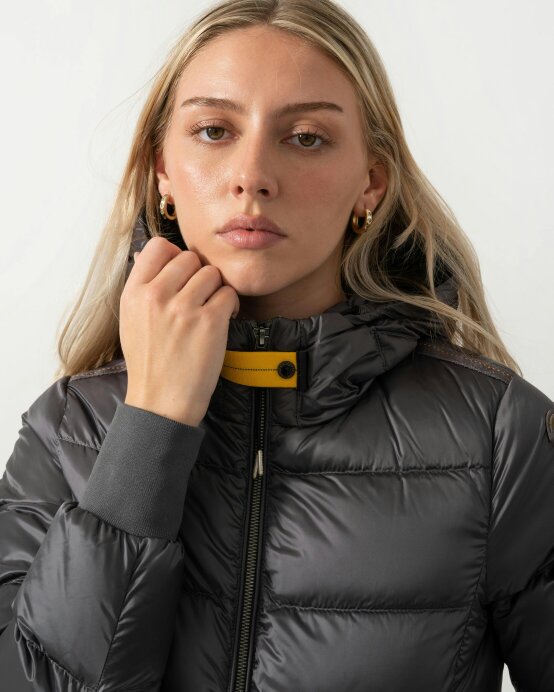 Parajumpers Mariah Womens Hooded Down Bomber Jacket - Graphite Orchid 124