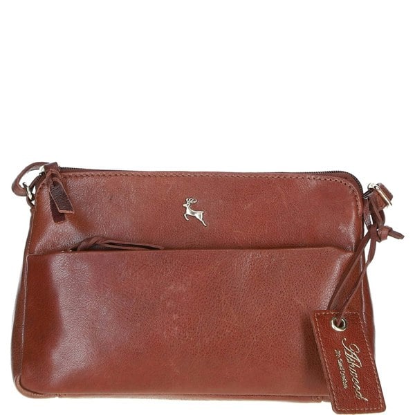 'Rose' Elegant Leather Crossbody Bag with Adjustable Strap: Rose