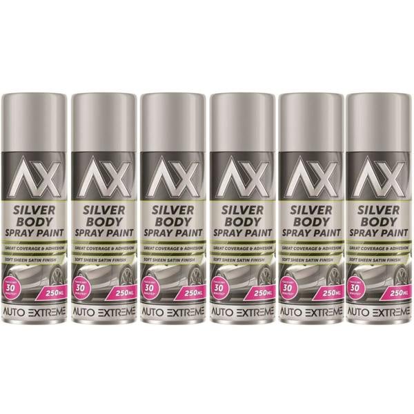 Auto Extreme 6X Auto Extreme Paint Silver Spray Paint 250ml