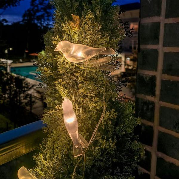 Leaper Solar-Powered Outdoor Bird Fairy Lights