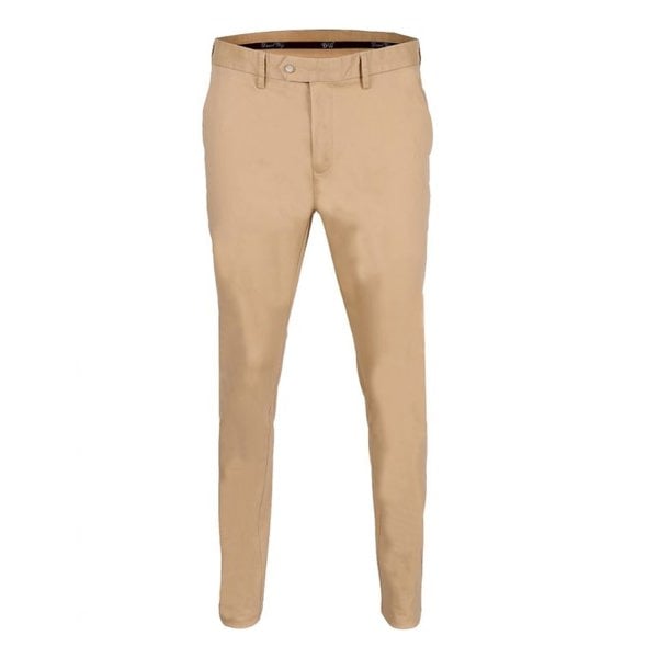 David WeJ Plain Chino Trousers - Beige