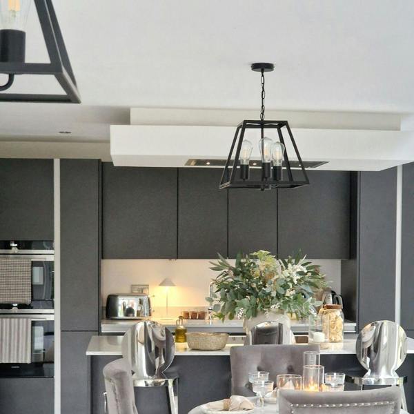 Pagazzi Lighting Charley 3-Light Black Lantern Ceiling Pendant