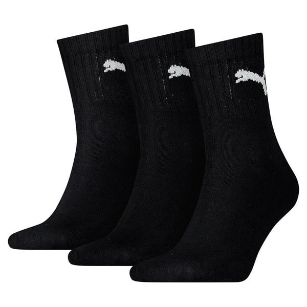 Puma Unisex Adult Crew Socks (Pack of 3) - Black